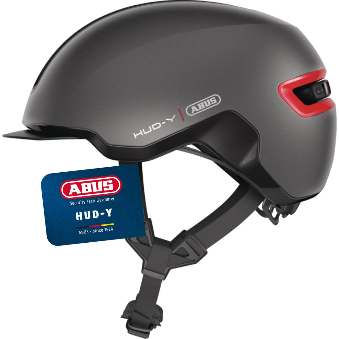 ABUS Urban Helm HUD-Y - mit magnetischem, aufladbarem LED-Rücklicht &amp; Magnetverschluss - cooler Fahr