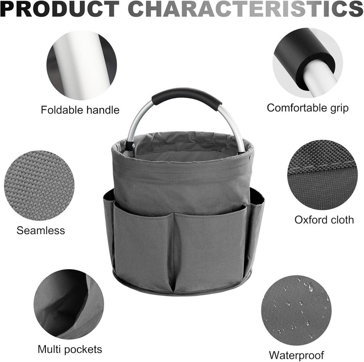 Putzmittel Organizer, Faltbarer Putztasche, Putzmittel Aufbewahrung mit Griff und 6 Tasche, Putzkorb