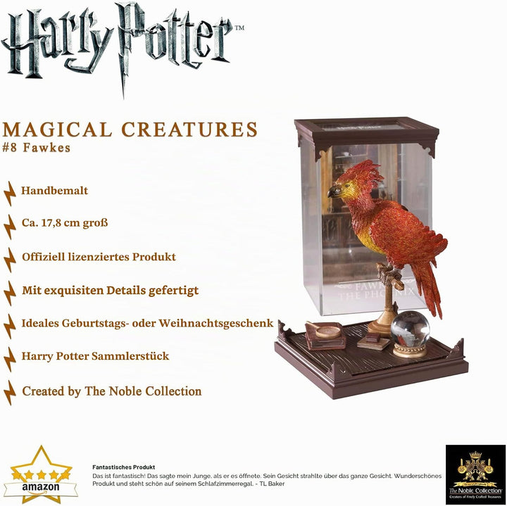 The Noble Collection - Magical Creatures Fawkes - Hand-Painted Magical Creature #8 - Officially Lice