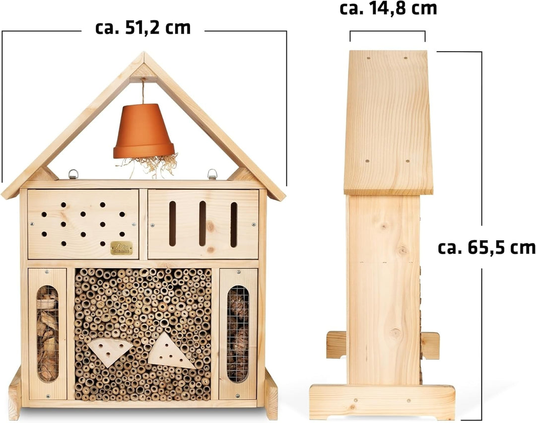 GARDIGO® Insektenhotel XXL - Insektenhaus für den Garten I Made in Germany I Regionales Holz I Nistk