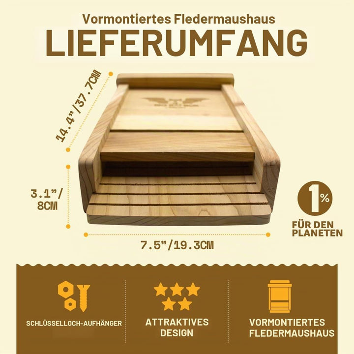 Wildyard Bat House for Outdoors - Der Komplette Fledermauskasten für den Aussenbereich - Säubere dei