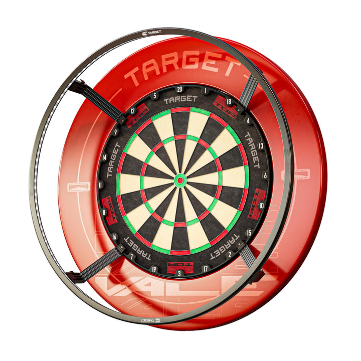 Target Darts Corona Vision Dartboard Lighting System, Schwarzer Rahmen | Weisse LED Dartscheibe Surr