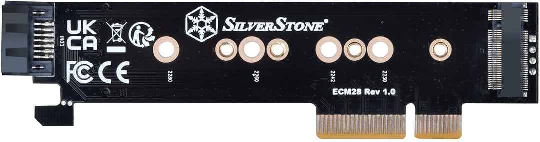 Silverstone SST-ECM28-1-x-NVMe-und-1-x-SATA-M.2-SSD zu PCIe-x4-1HE-Adapterkarte