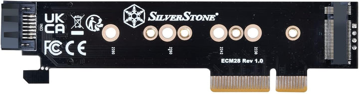Silverstone SST-ECM28-1-x-NVMe-und-1-x-SATA-M.2-SSD zu PCIe-x4-1HE-Adapterkarte