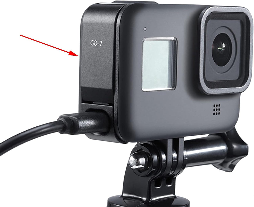 Ladebarer Akkudeckel für die Tür G8-7 Abnehmbarer Typ C Ladeanschluss für GoPro Hero Black 8 Sportka
