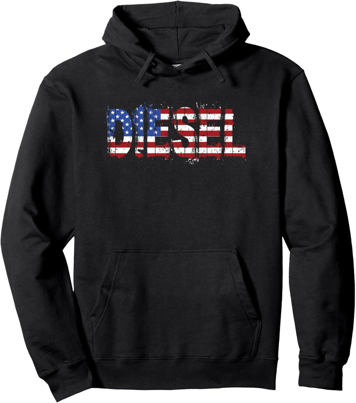 Diesel American Flag Diesels Trucks Roll Coal USA Truck Gift Pullover Hoodie