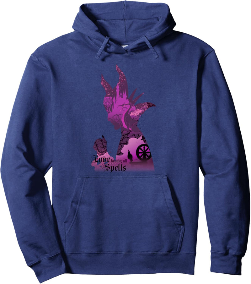 Disney Sleeping Beauty Maleficent Purple Silhouette Fill Pullover Hoodie