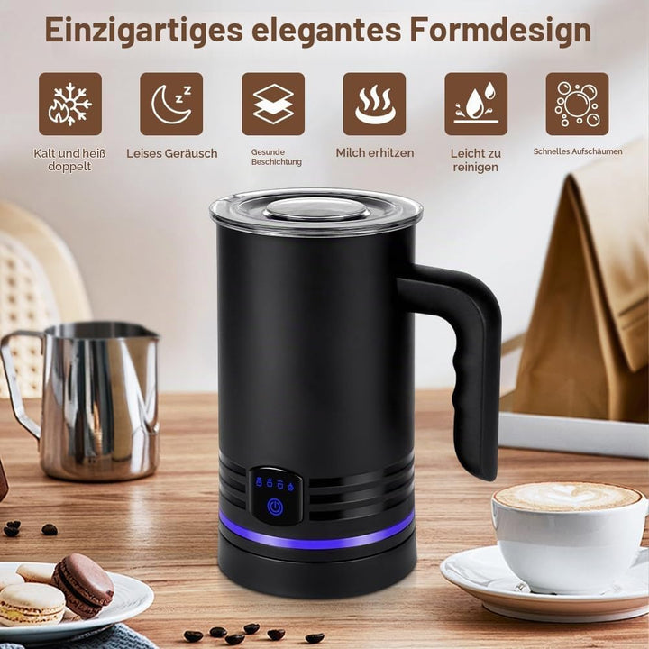 HOTUT Elektrischer Automatischer Milchschäumer,4 in 1 Milchaufschäumer, 430 ml Edelstahl Milchaufsch