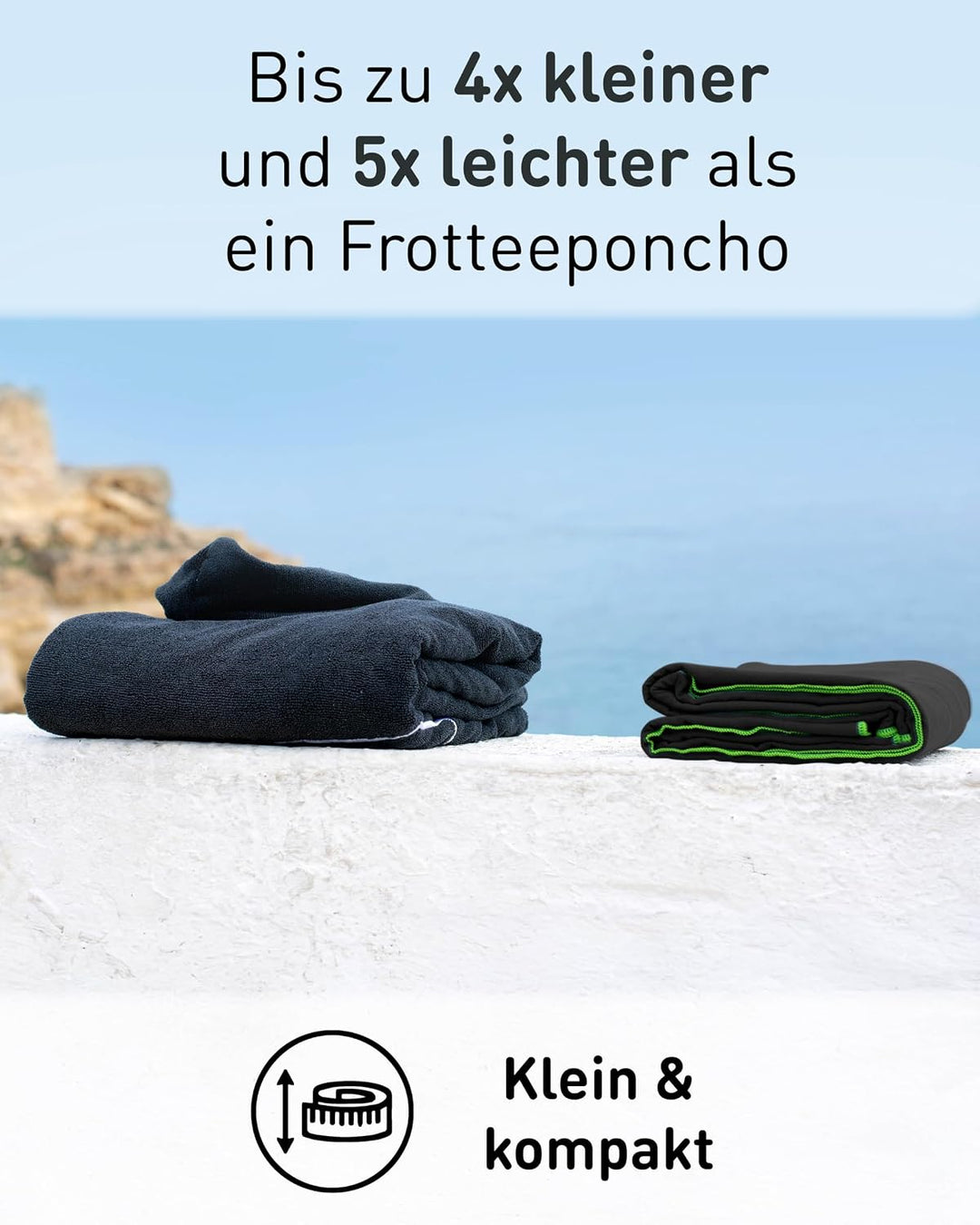 Fit-Flip Badeponcho aus Mikrofaser für Damen und Herren - schnelltrocknend, kompakt und Ultraleicht
