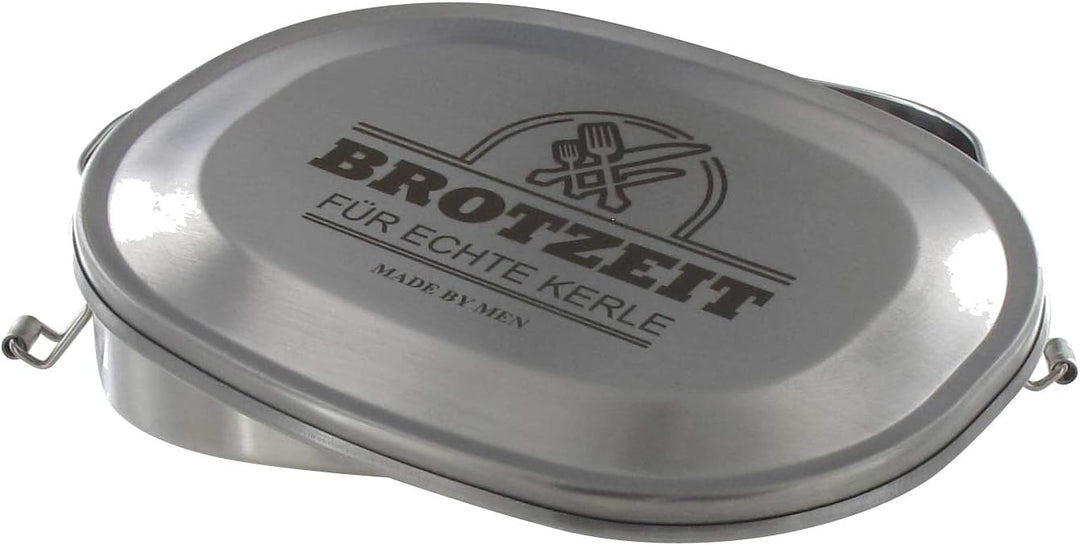 Vesperdose Brotzeitdose Jausendose aus Edelstahl mit Gravur Brotzeit für echte Kerle - Geschenkidee