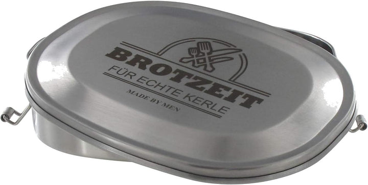 Vesperdose Brotzeitdose Jausendose aus Edelstahl mit Gravur Brotzeit für echte Kerle - Geschenkidee