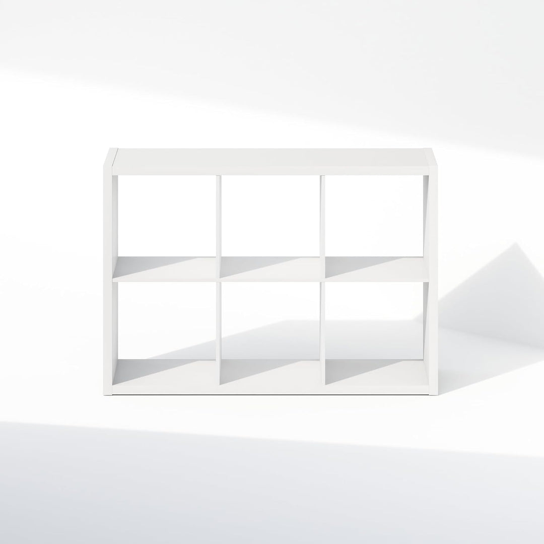Furinno Cubic Offenes Rückwand-Multifunktionsregal für Kleidung & Schrankaufbewahrung, 6-Fächer, Wei