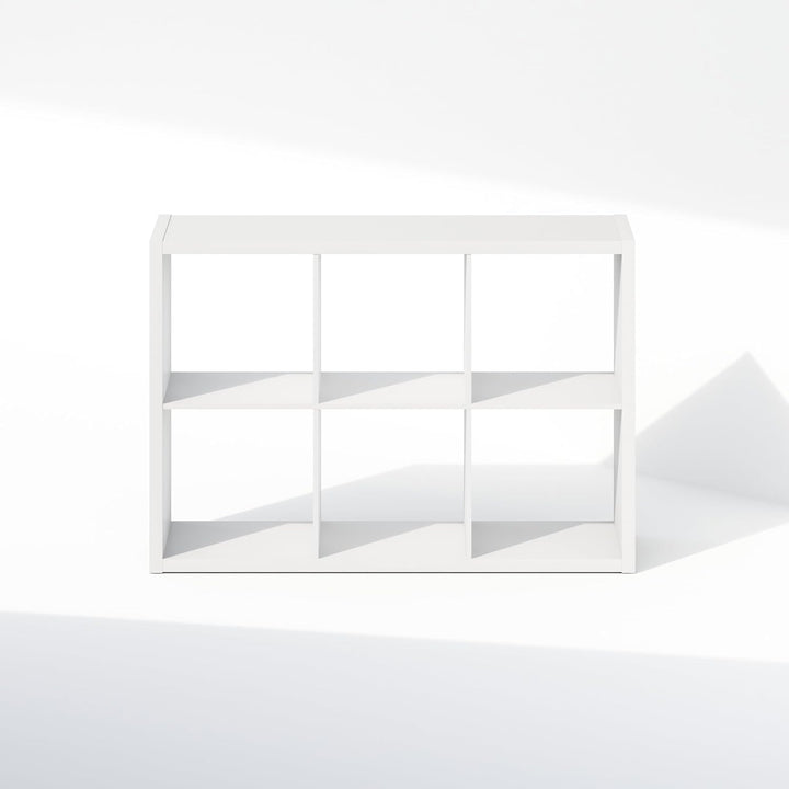 Furinno Cubic Offenes Rückwand-Multifunktionsregal für Kleidung & Schrankaufbewahrung, 6-Fächer, Wei