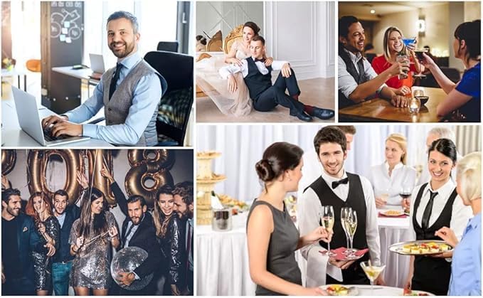 Enlision Herren Paisley Floral Jacquard Weste & Krawatte und Pocket Square Weste Anzug Set 5XL Schwa