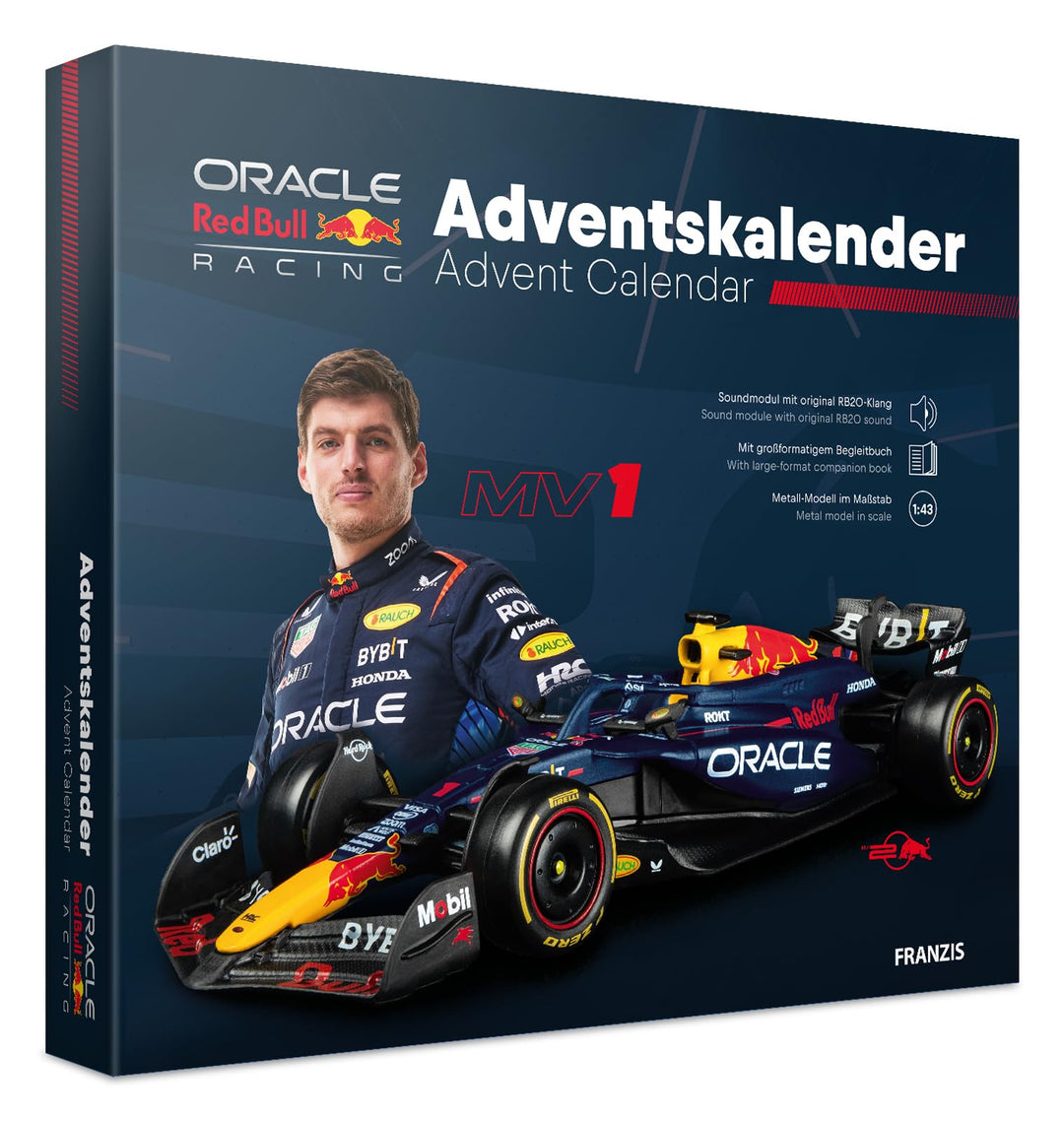 FRANZIS 67245 - Oracle Red Bull Racing Adventskalender 2025 - Modellbausatz im Massstab 1:43, inkl.