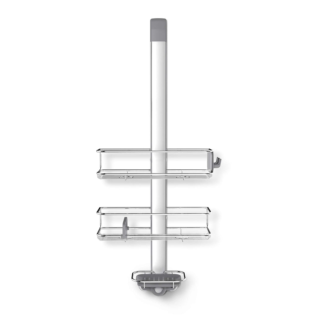 simplehuman BT1101 Türhaken-Duschcaddy, Duschregal zum Hängen, Badregal ohne Bohren, Edelstahl + elo