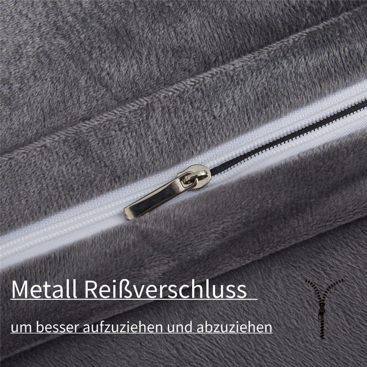 Boqingzhu Flanell Winter Bettwäsche 135x200cm 4Teilig Plüsch Biber Grau Warm Kuschelig Flauschig Bet