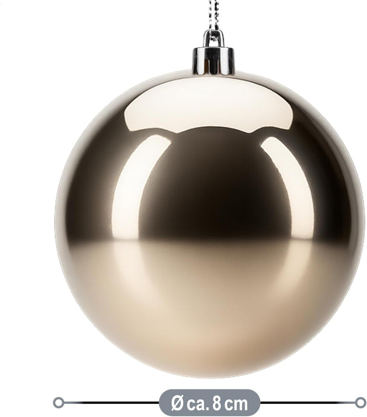 com-four® 18x Weihnachtskugeln, Christbaumkugeln bruchsicher aus Kunststoff für Weihnachten, Baumsch
