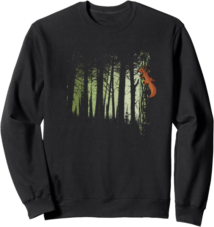 Eichhörnchen im Wald Zwielicht Schickes Oachkatzl Forst Sweatshirt