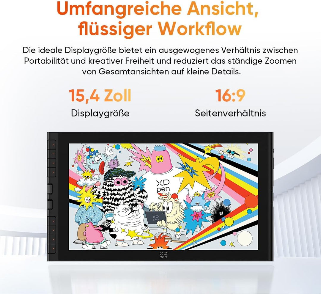 XPPen 15,4 Zoll Grafiktablett mit Display, Artist 16 3rd (2026 Version), X4 Smart Chip Stylus, 16384