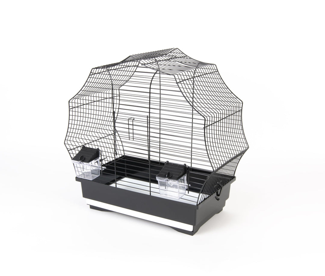 Vogelkäfig, Vogelheim, Vogelbauer, schwarz, 48 x 25,5 x 47 cm