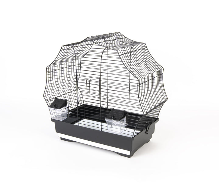 Vogelkäfig, Vogelheim, Vogelbauer, schwarz, 48 x 25,5 x 47 cm