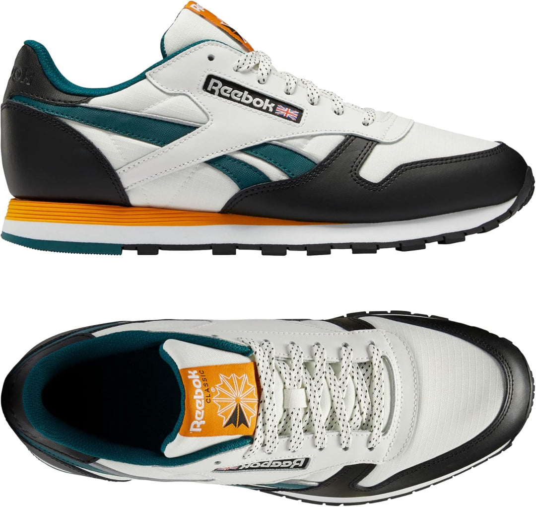 Reebok Classic Leather, Weiss 40 EU Beigegelbgruenschwarz, 40 EU Beigegelbgruenschwarz