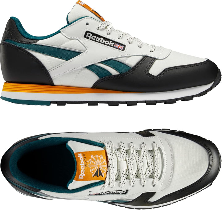 Reebok Classic Leather, Weiss 40 EU Beigegelbgruenschwarz, 40 EU Beigegelbgruenschwarz