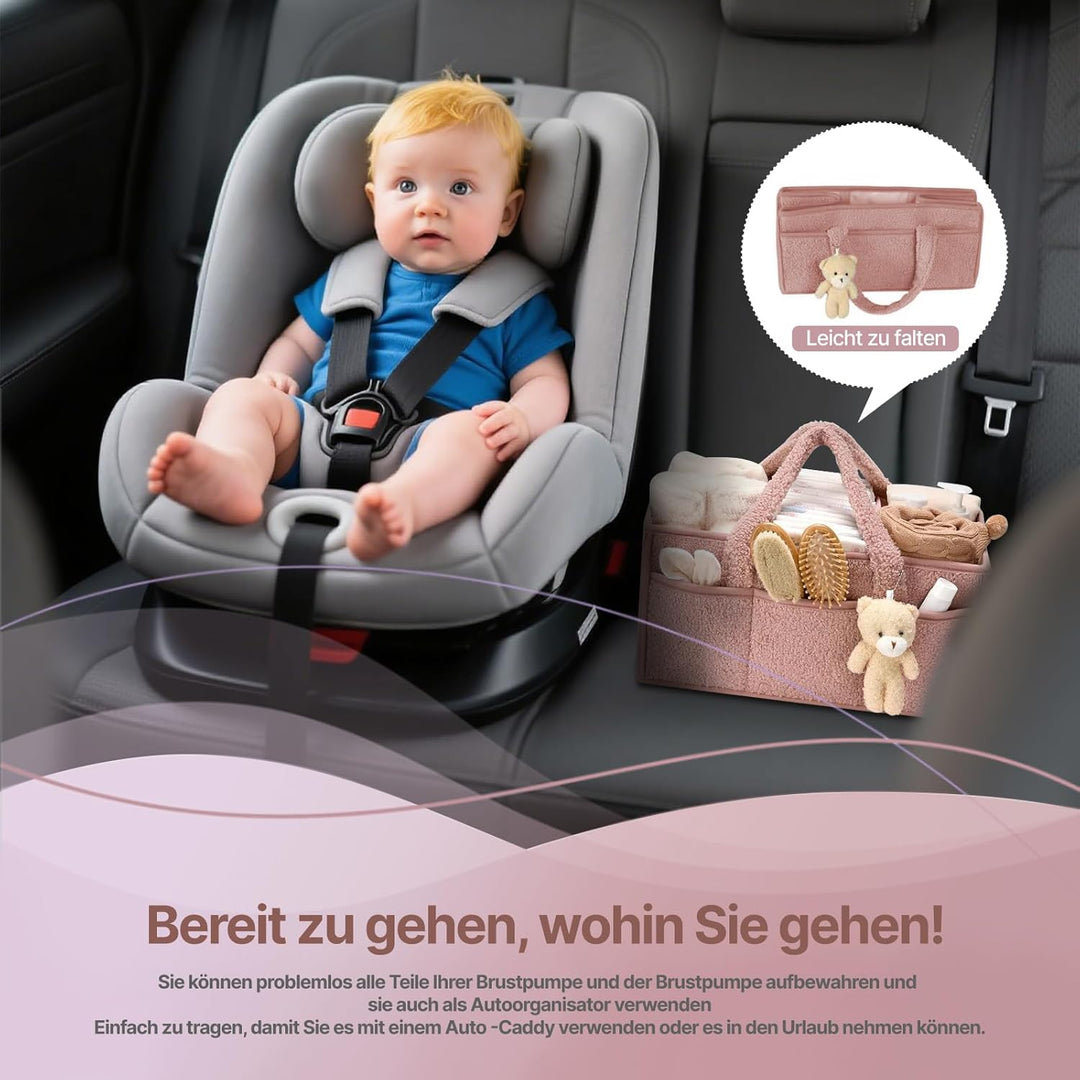 Baby Wickeltasche Organizer，Baby-Windel-Caddy Organizer für Wickeltisch，Multifunktional Tragbar Wick