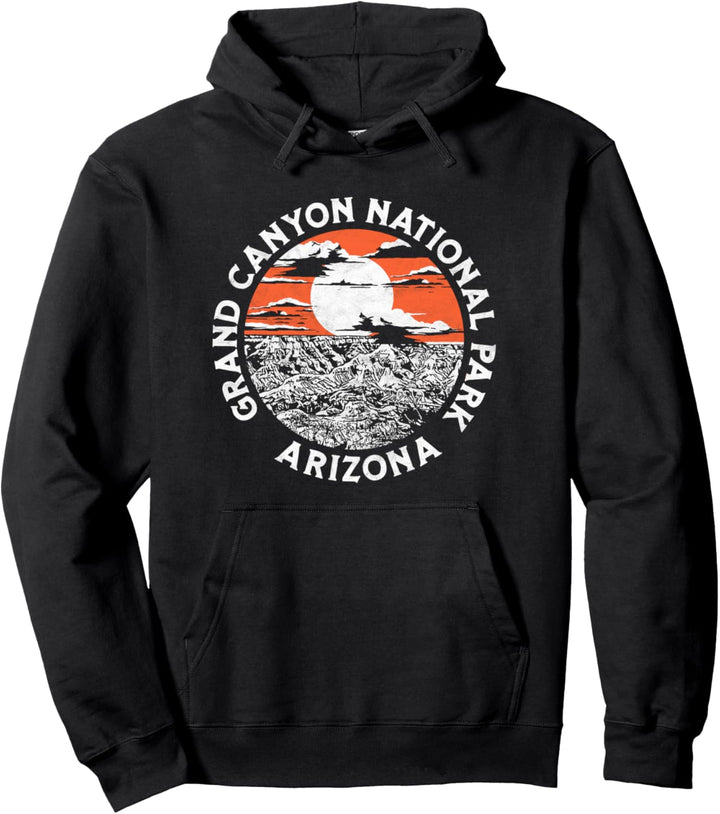 Minimalist Vintage Grand Canyon Distressed Graphic Pullover Hoodie