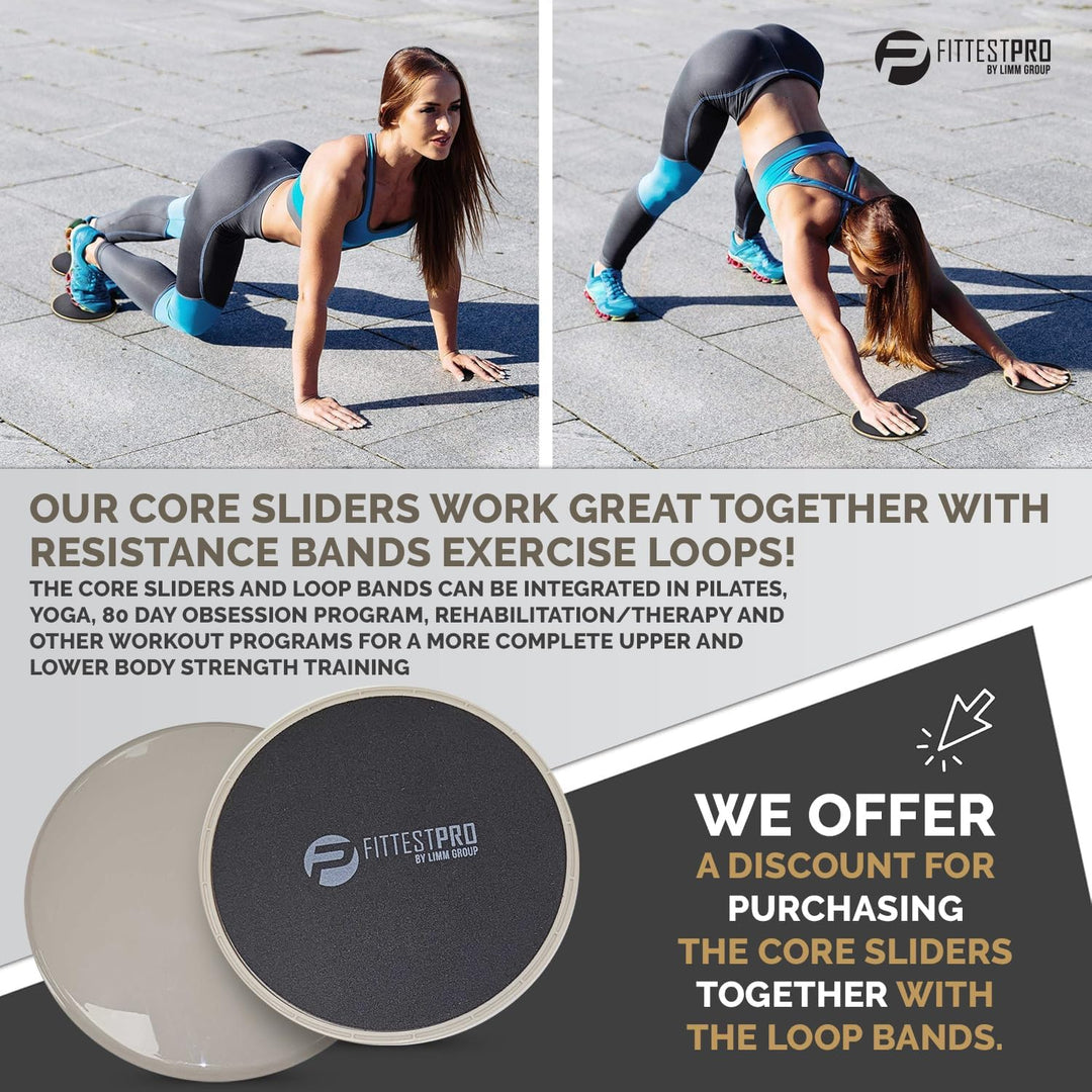 Limm Core Sliders for Working Out - Exercise Sliders Fitness, Stability, Ab, Legs &amp; Full Body (Set o