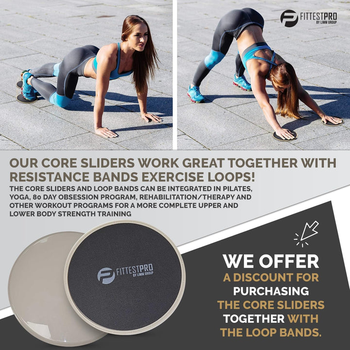 Limm Core Sliders for Working Out - Exercise Sliders Fitness, Stability, Ab, Legs &amp; Full Body (Set o
