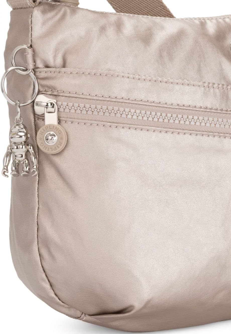 Kipling Damen Kipling Izellah Umh ngetasche mit zwei Fronttaschen, Silber (Metallic Glow), 33x23x12