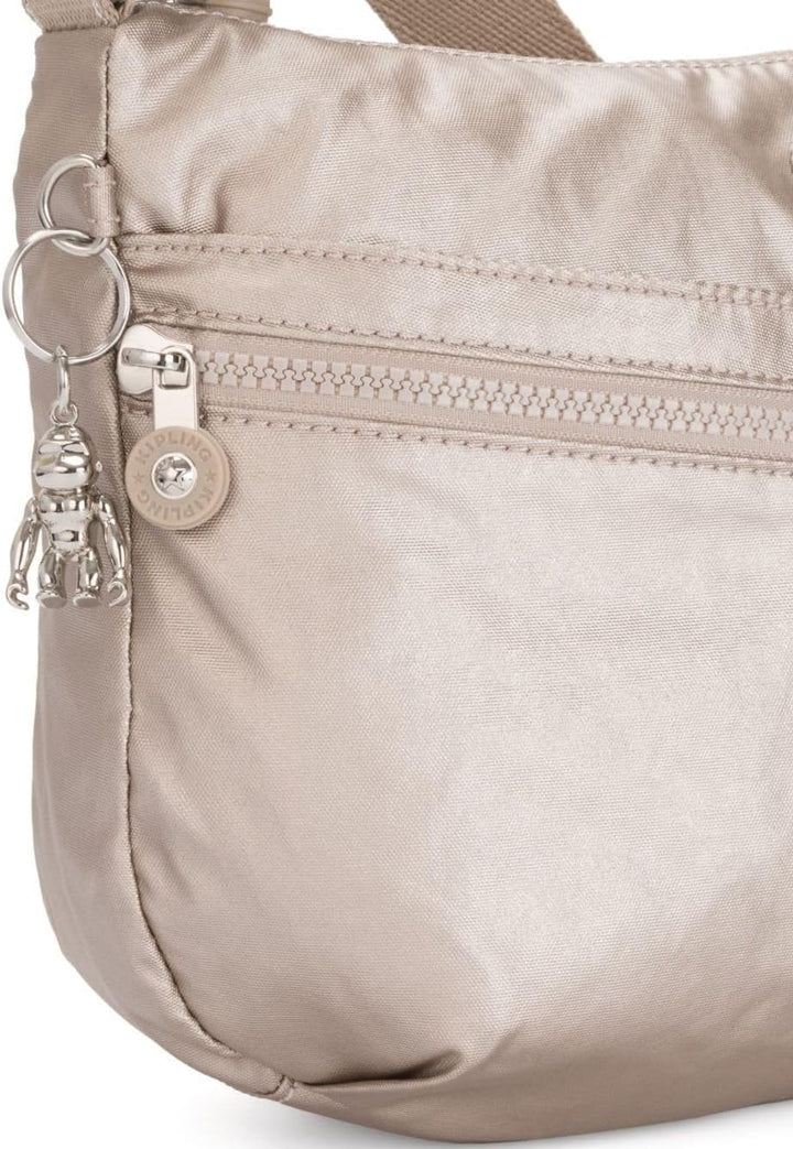 Kipling Damen Kipling Izellah Umh ngetasche mit zwei Fronttaschen, Silber (Metallic Glow), 33x23x12