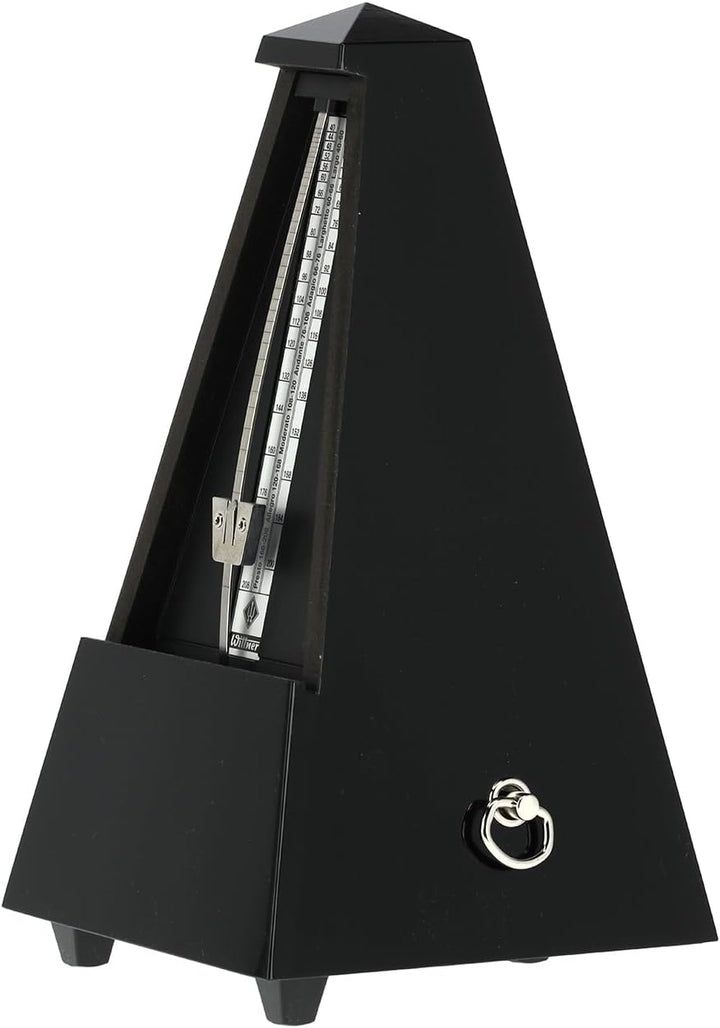 Wittner Metronom 806 Holzgehäuse ohne Glocke Taktell Pyramidenform schwarz hochglanz, schwarz hochgl