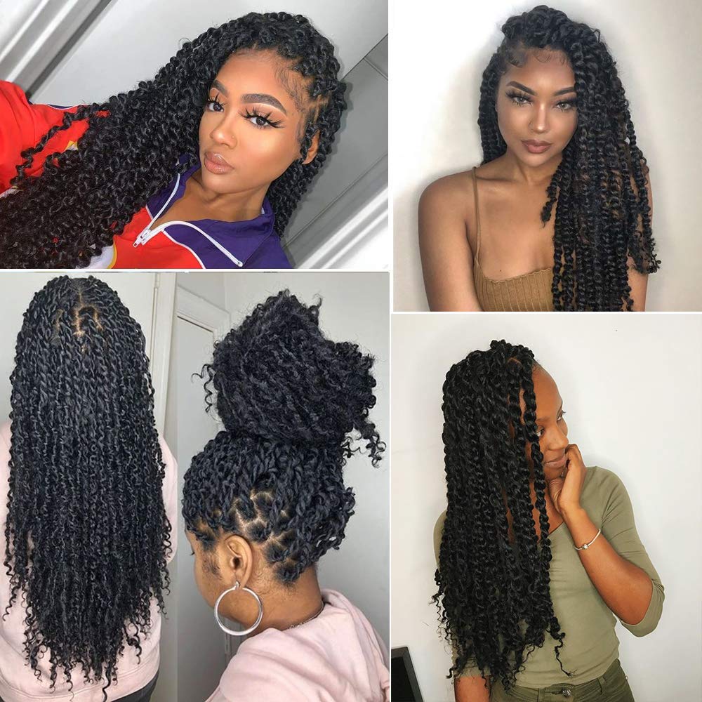 Passion Twist Hair, 6 Packungen 18-Zoll-Braids Extensions Faux Locs Crochet Hair YDDM Synthetische H