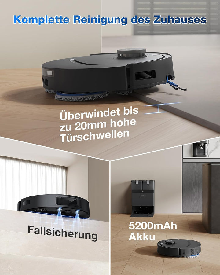 ECOVACS DEEBOT T30C Omni Gen2, Saugroboter mit Wischfunktion, 25.000 Pa, OZMO Turbo 2.0 Wischen, Zer