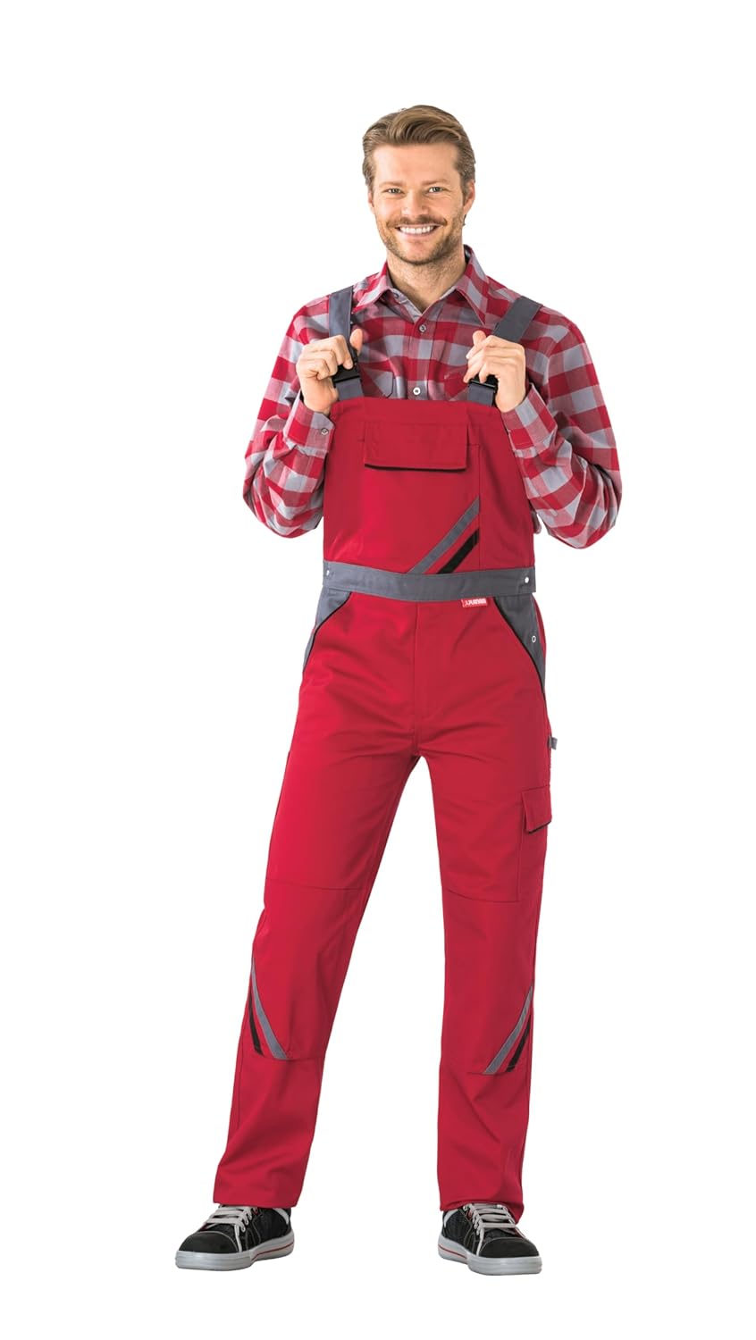 Planam Highline Herren Latzhose rot Schiefer schwarz Modell 2336 Grösse 66 rot/schiefer/schwarz 66,