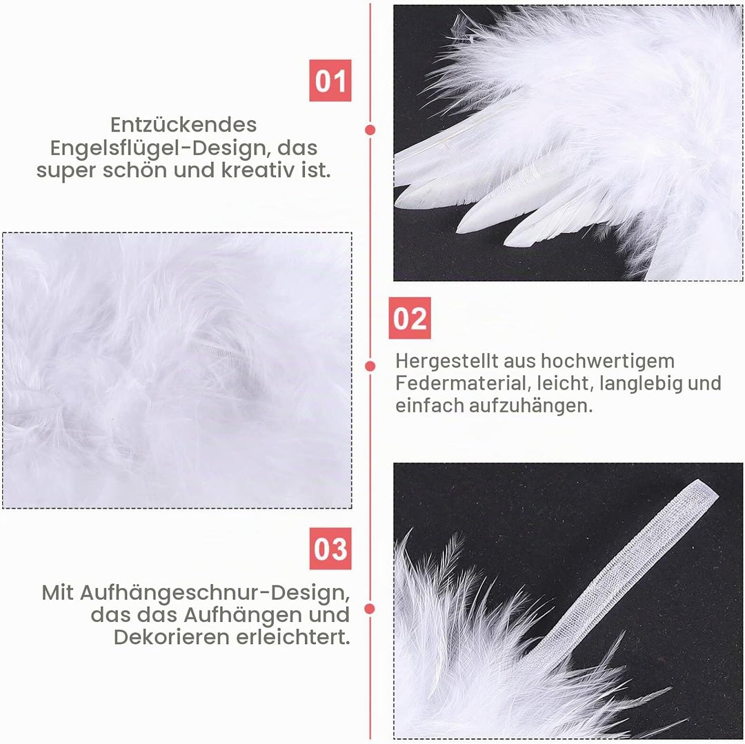 jojofuny 24 Stücke Kleine Engelsflügel Weihnachtsbaum Anhänger Weihnachten Mini Engel Flügel Deko We