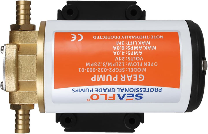 LIGHTEU®, SEAFLO 12V Zahnradpumpe für Öltransfer - 3,2 GPM, 12LPM, 3/8" FNPT Anschlüsse, Kupferrad,