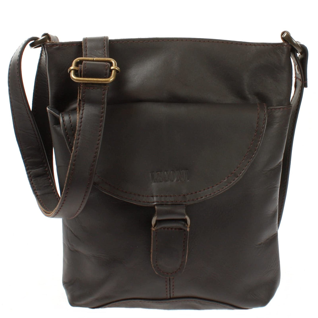 LECONI Umhängetasche Schultertasche Damen Damentasche Frauen Handtasche Ledertasche Used-Look Leder