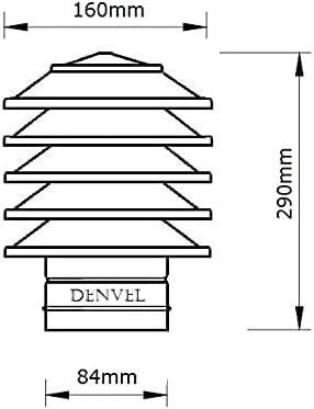 80mm Lamellenaufsatz Edelstahl Schornsteinabdeckung Kaminaufsatz Kaminhut Kaminhaube Kaminabdeckung