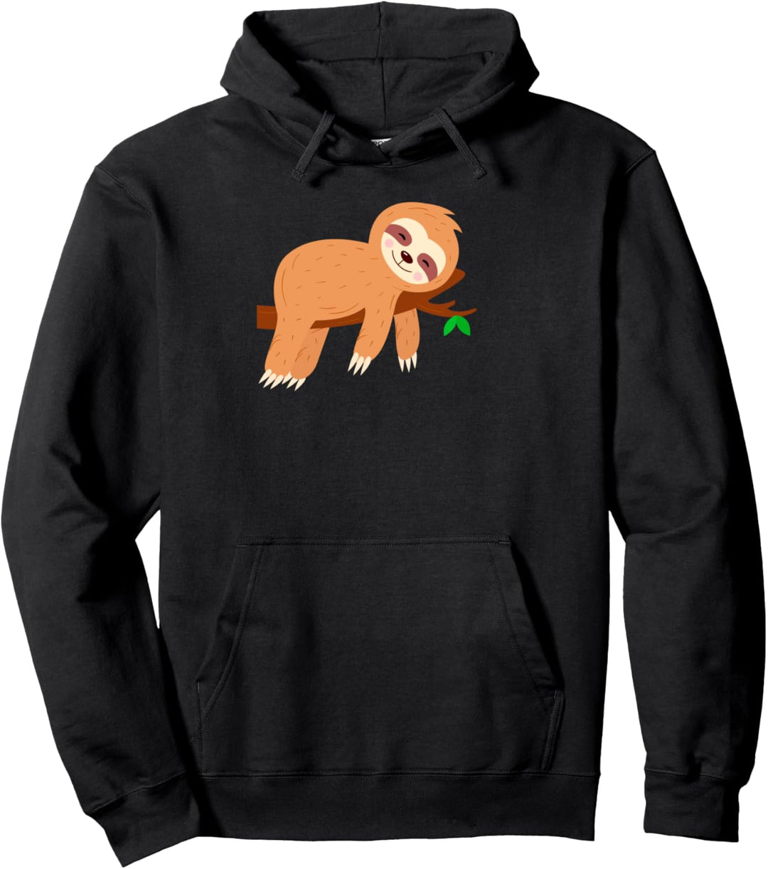 Schlafendes Faultier auf Baum faules Faultier Kinder Herren Frauen Faultiere Pullover Hoodie