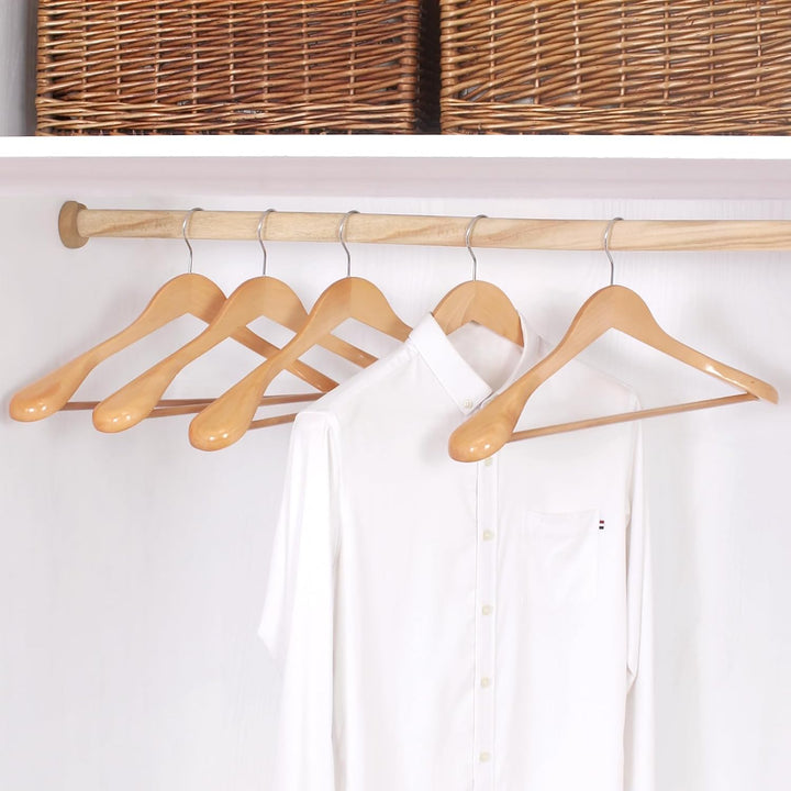Hangerman Kleiderbügel aus natürlichem Holz, 10 Stück, Kleiderbügel aus Holz, für Jacken, Oberbeklei