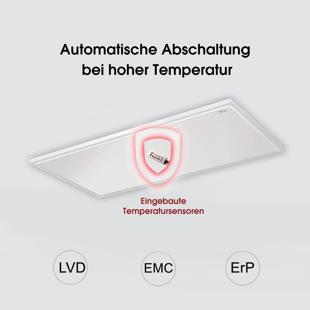 evokor Infrarotheizung Deckenmontage mit Thermostat 400W, Infrarot Deckenheizung mit Überhitzungssch