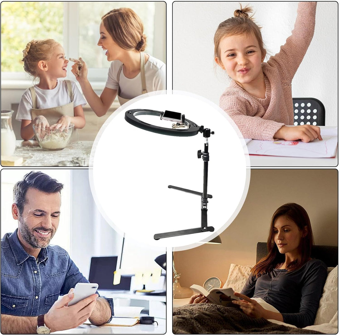 Überkopf-Telefonhalterung, verstellbarer Stativständer, 30 cm (11,81 Zoll) Gerät mit Lichtfunktion,