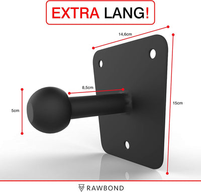 RAWBOND® Wandhalter für Fahrradträger | Inkl. Schrauben, U-Scheibe & Dübelsatz | Extra Lange Wandhal