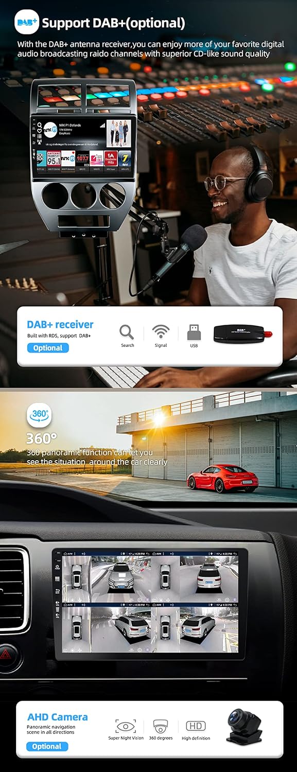 JOYX Android 12 IPS Autoradio Passt für Jeep Compass 1 MK (2006-2010) - [4G+64G] - Eingebaut DSP/Car
