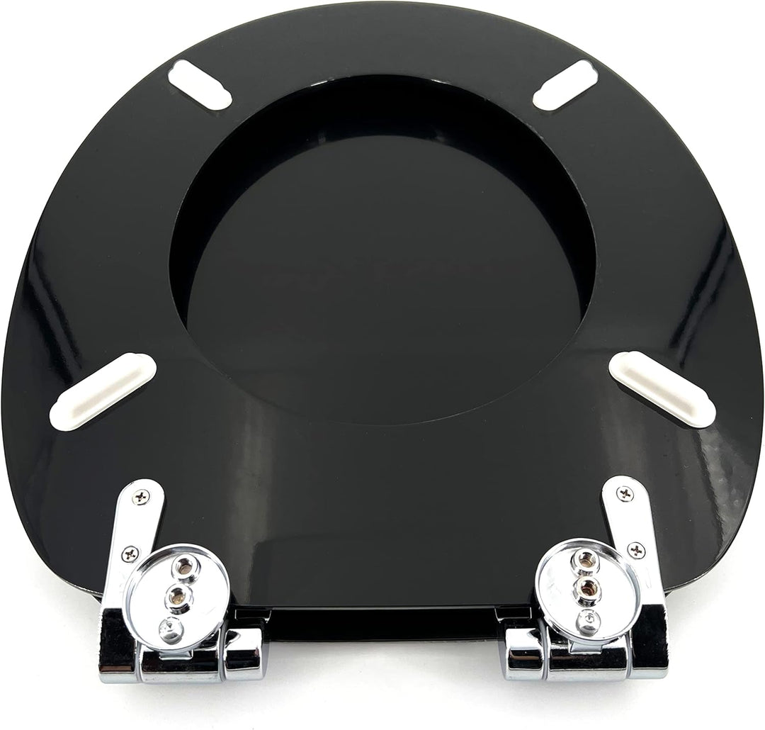 ADOB, Holzkern WC Sitz Klobrille Schuppen Farbe Schwarz, Absenkautomatik, 32607, Schuppen