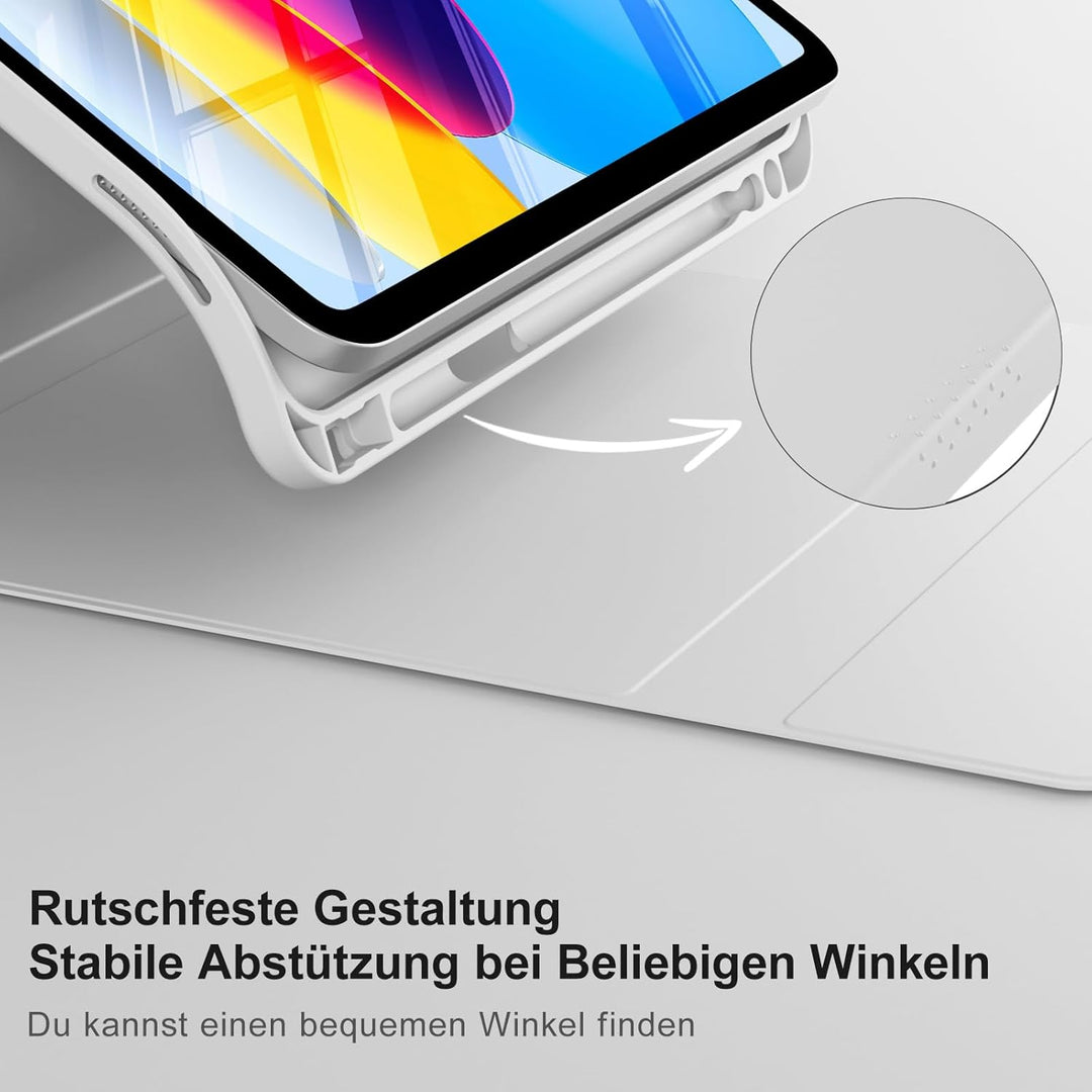 Hülle mit Tastatur für iPad A16 11/10 Generation (2025/2022, 11/10.9 Zoll), 7 Farben Beleuchtete Abn